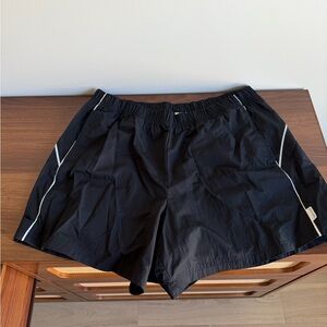Women’s Black Athletic Shorts with Reflective Piping
